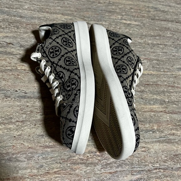 Tory Burch Black and White Patterned Sneakers - Picture 12 of 16